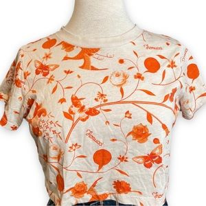 Fiorucci rose butterfly crop top size medium